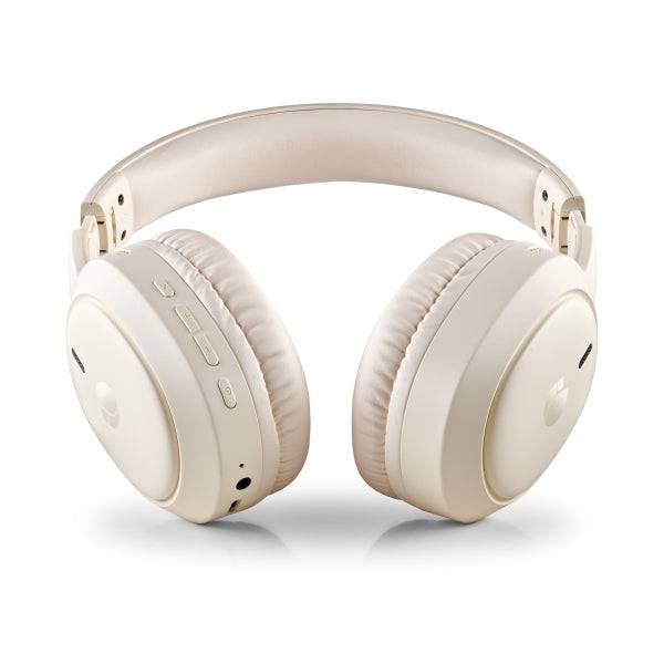 NGS Artica Tempest Cuffie Bluetooth 6.0 - Batteria Estraibile - Pieghevole - Autonomia fino a 80h - Colore Beige