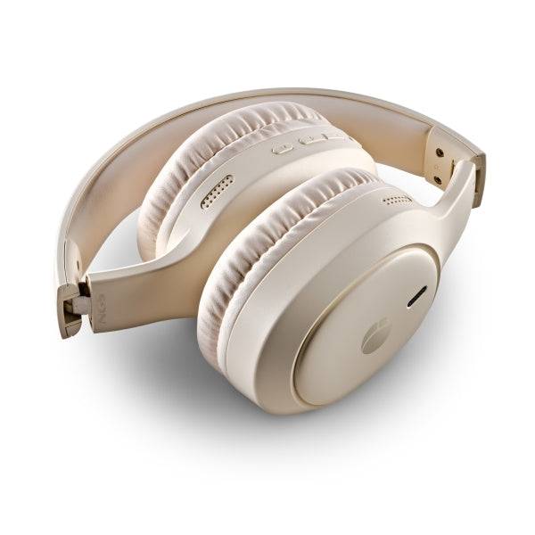 NGS Artica Tempest Cuffie Bluetooth 6.0 - Batteria Estraibile - Pieghevole - Autonomia fino a 80h - Colore Beige