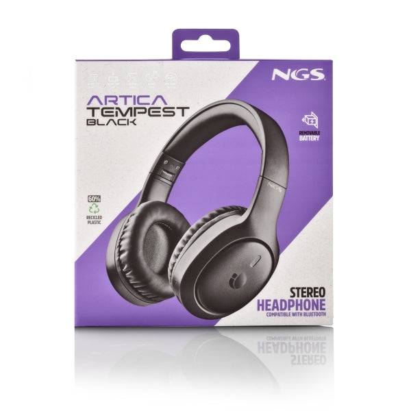 NGS Artica Tempest Cuffie Bluetooth 6.0 - Batteria Estraibile - Pieghevole - Autonomia fino a 80h
