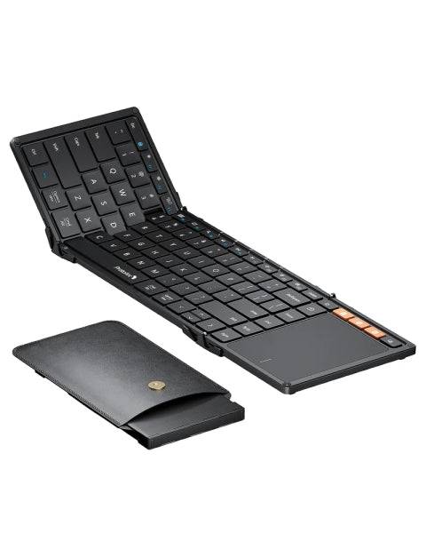 ProtoArc XK01-TP Tastiera Portatile Pieghevole a Triplo - Bluetooth - Con Touchpad - Connessione fino a 3 Dispositivi - Colore Nero