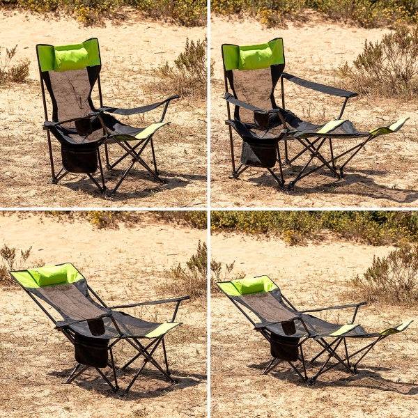 Innovagoods Kampfort Sedia Sdraio da Campeggio Pieghevole 3 in 1 - Supporta 120kg - Tasca Laterale - Borsa di Trasporto