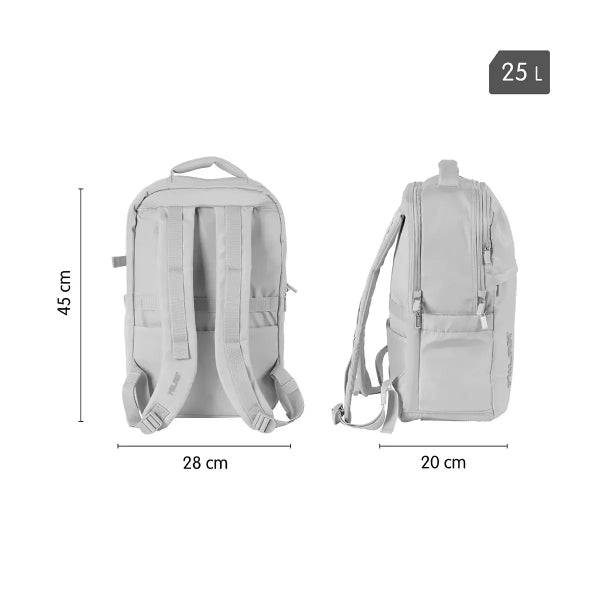 Milan Shadow Zaino 25L - 2 Tasche Anteriori, 2 Tasche Laterali, Scomparto Imbottito per Laptop fino a 16" - Maniglie Regolabili e Imbottite - Colore Grigio