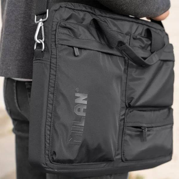 Milan Shadow Valigetta per Laptop fino a 17" - Scomparto Principale Imbottito - 3 Tasche Esterne - Manici e Tracolla - Chiusura a Zip - Colore Nero