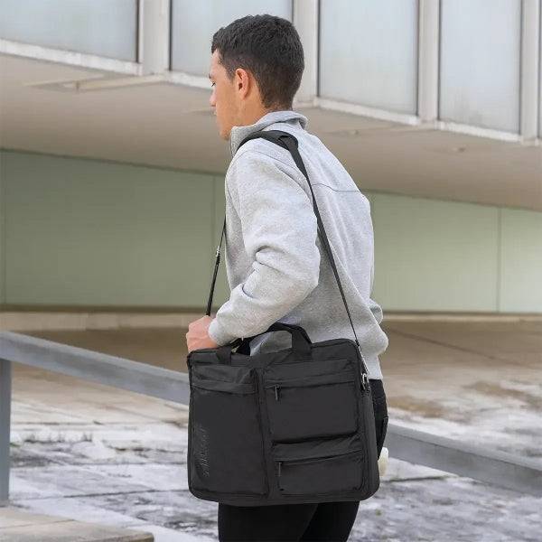 Milan Shadow Valigetta per Laptop fino a 17" - Scomparto Principale Imbottito - 3 Tasche Esterne - Manici e Tracolla - Chiusura a Zip - Colore Nero