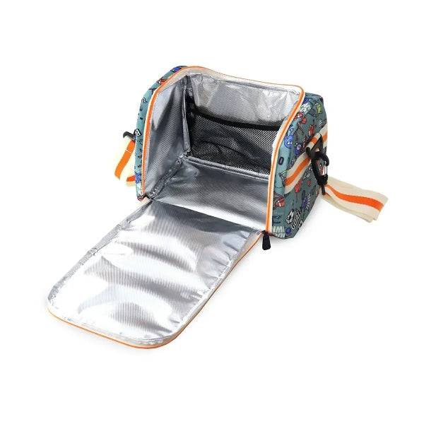 Milan Sports Borsa Termica Porta Alimenti 5L - Grande Capacità - Apertura Totale - Tasca Interna in Rete - Cinghia Regolabile - Misure 24.5x20x16cm