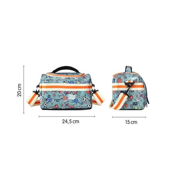 Milan Sports Borsa Termica Porta Alimenti 5L - Grande Capacità - Apertura Totale - Tasca Interna in Rete - Cinghia Regolabile - Misure 24.5x20x16cm