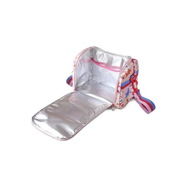 Milan Flowicorn Borsa Termica Porta Alimenti 5L - Grande Capacità - Apertura Totale - Tasca Interna in Rete - Cinghia Regolabile - Misure 24.5x20x16cm