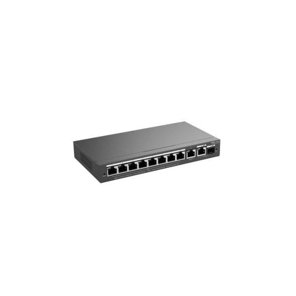 Ruijie RG-ES210GS-P Switch de Sobremesa - 8 Puertos Ethernet 1Gbps - 1X Uplink 1Gbps - 1X Rj45/SFP Combo hasta 1Gbps - PoE/PoE+ hasta 120W - Carcasa de Acero - Gestion Inteligente - Colore Nero