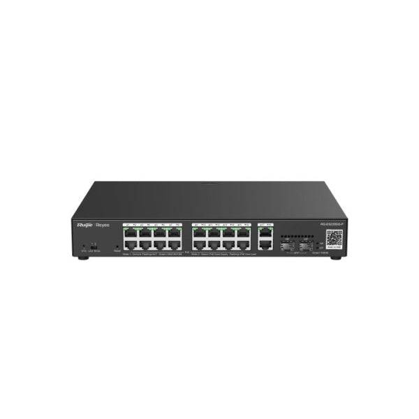 Ruijie RG-ES220GS-P Switch de Sobremesa - 18 Puertos Ethernet hasta 1Gbps - 2x SFP 1Gbps - PoE/PoE+ hasta 250W - Carcasa de Acero - Gestion Inteligente - Colore Nero