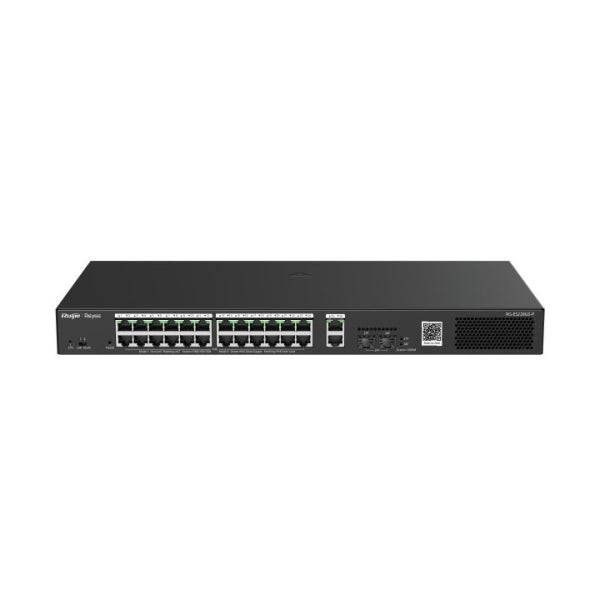 Ruijie RG-ES228GS-P Switch de Sobremesa - 26 Puertos Ethernet hasta 1Gbps - 2x SFP 1Gbps - PoE/PoE+ hasta 370W - Carcasa de Acero - Gestion Inteligente - Colore Nero