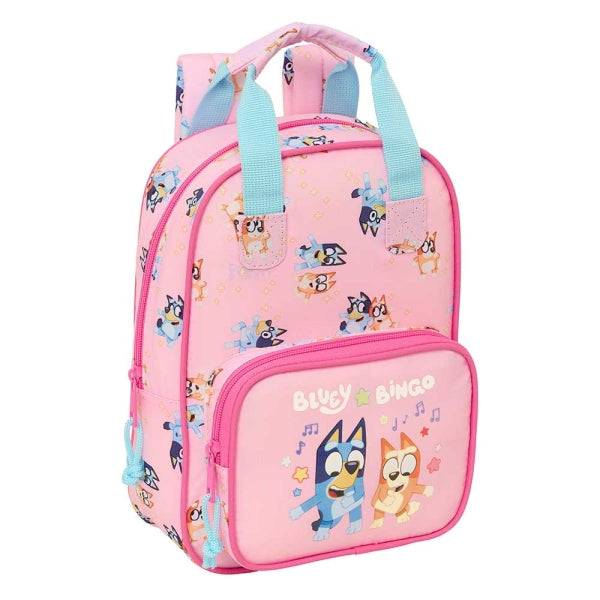 Safta Bluey Dance Zaino Infantile - Cartoncino Identificazione Personale - Tasca Frontale - Spalline Imbottite - 20x28x8cm - Colore Rosa