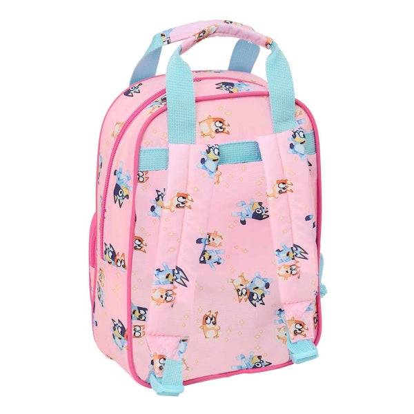 Safta Bluey Dance Zaino Infantile - Cartoncino Identificazione Personale - Tasca Frontale - Spalline Imbottite - 20x28x8cm - Colore Rosa