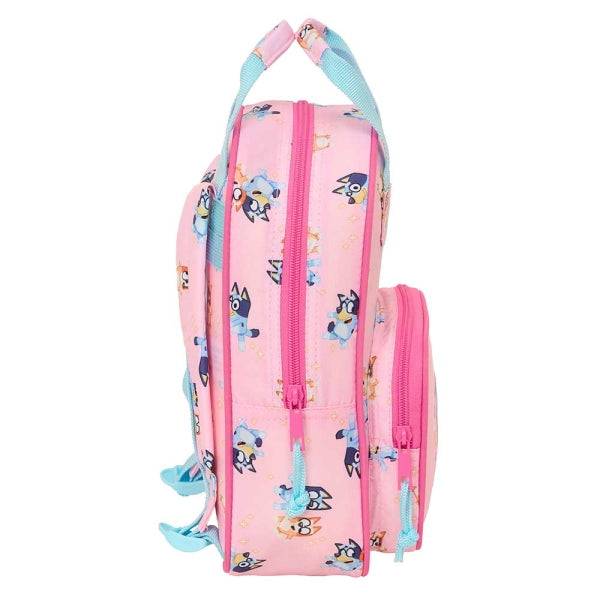 Safta Bluey Dance Zaino Infantile - Cartoncino Identificazione Personale - Tasca Frontale - Spalline Imbottite - 20x28x8cm - Colore Rosa