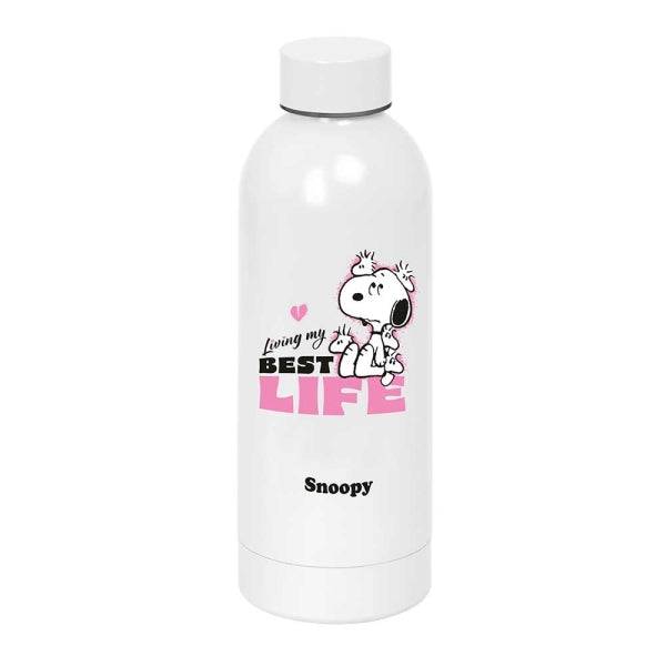Safta Snoopy Botella Isotermica - Capacità 500ml - Cierre Hermetico - Acero Inoxidable - 6h Caliente - 12h Frio - 7x22.5cm - Colore Rosa