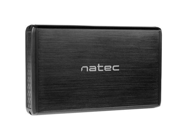 Natec Rhino Custodia Esterna per Dischi HDD/SSD SATA 3,5" - USB 3.0 - Design Robusto ed Elegante - Plug and Play - Colore Nero