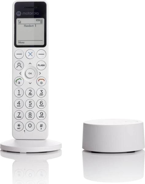 Motorola DOT411 Telefono Cordless Dect - Grande Display LCD - Tastiera Retroilluminata - Segreteria Telefonica Automatica Integrata - Vivavoce