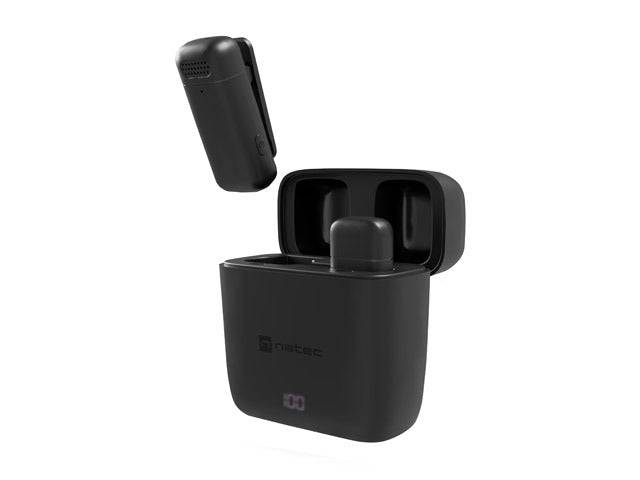 Natec Hopper Lavalier Microfono Wireless Connettore Lightning - Alta Sensibilità - Frequenza Fino a 48 kHz