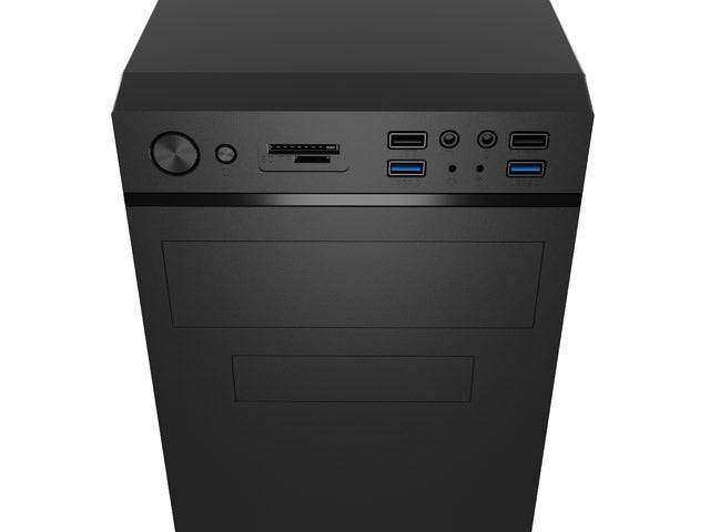Natec Cabassu G2 Case Midi Tower Micro-ATX/ATX/Mini-ITX - Lettore di Schede, 2xUSB 3.0 e 2xUSB 2.0 e 2xMiniJack - Compatibile Kensington Lock - Colore Nero