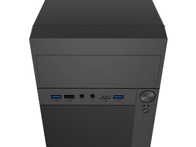 Case Mini Torre Natec Helix USB-C MiniATX - Compatibile Micro-ATX e Mini-ITX - 1xUSB-C, 2xUSB 3.0, 2xUSB2.0 e 2xMiniJack - Colore Nero