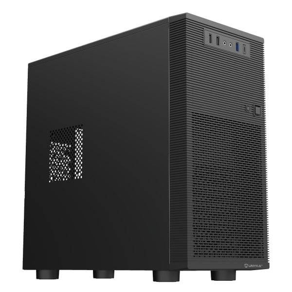 Unykach Aero C15 Case MicroATX - Alimentatore 500W Incluso - Supporto Disco 1x 3.5", 2x 2.5" - 1x USB-A 3.0 2x USB-A 2.0 1x USB-C 3.0 e Audio - Nero