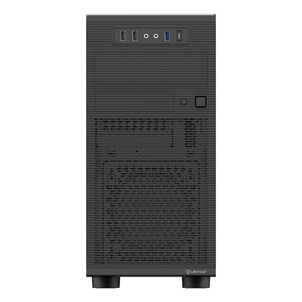 Unykach Aero C15 Case MicroATX - Alimentatore 500W Incluso - Supporto Disco 1x 3.5", 2x 2.5" - 1x USB-A 3.0 2x USB-A 2.0 1x USB-C 3.0 e Audio - Nero