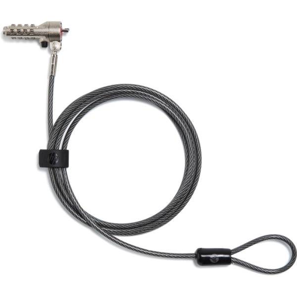 HP Nano Cavo Antifurto - Combinazione Programmabile 4 Cifre - Cavo Acciaio Zincato 1.83m Rivestito in Vinile - Testina Girevole