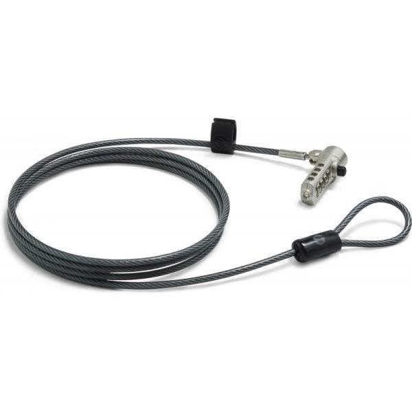HP Nano Cavo Antifurto - Combinazione Programmabile 4 Cifre - Cavo Acciaio Zincato 1.83m Rivestito in Vinile - Testina Girevole