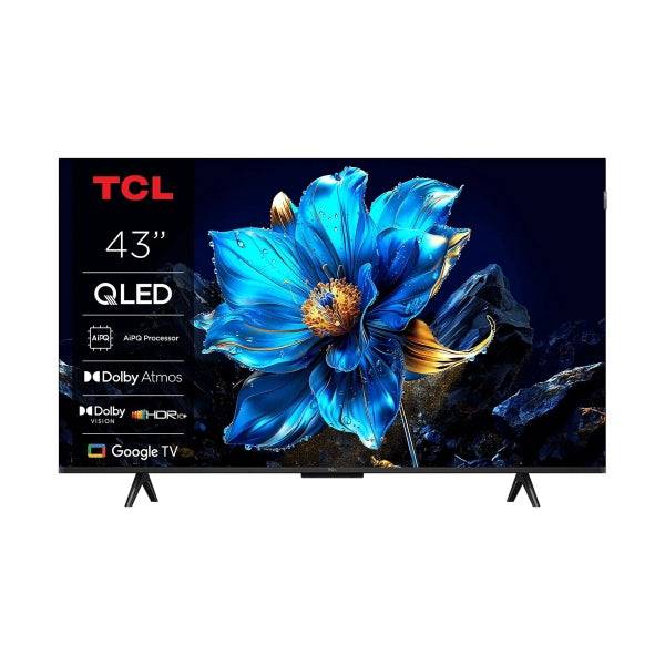 TCL 43T69C Televisore Smart TV 43" QLED UltraHD 4K HDR - Google TV - WiFi, HDMI, USB 3.0, Ethernet, Bluetooth - VESA 200x200mm