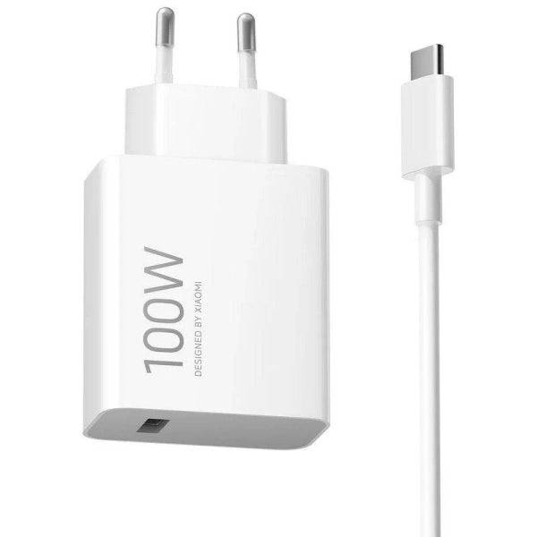Xiaomi Caricabatterie GAN 100W da Parete per Smartphone USB-A 100W + Cavo - Identificazione Intelligente Dispositivi - Colore Bianco
