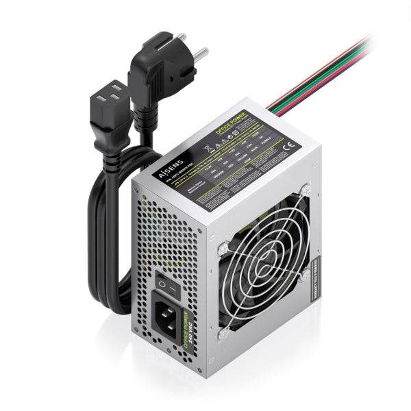 Aisens ASPC-500SFX-PSE Alimentatore 500W SFX - Ventola 80mm - OEM - Cavo Alimentazione Incluso - Colore Argento