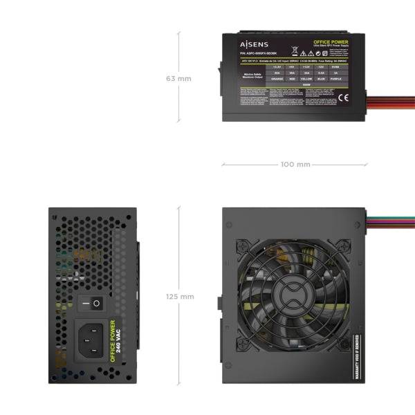Aisens ASPC-500SFX-SEOBK Alimentatore 500W SFX - Ventola 80mm - OEM - Colore Nero
