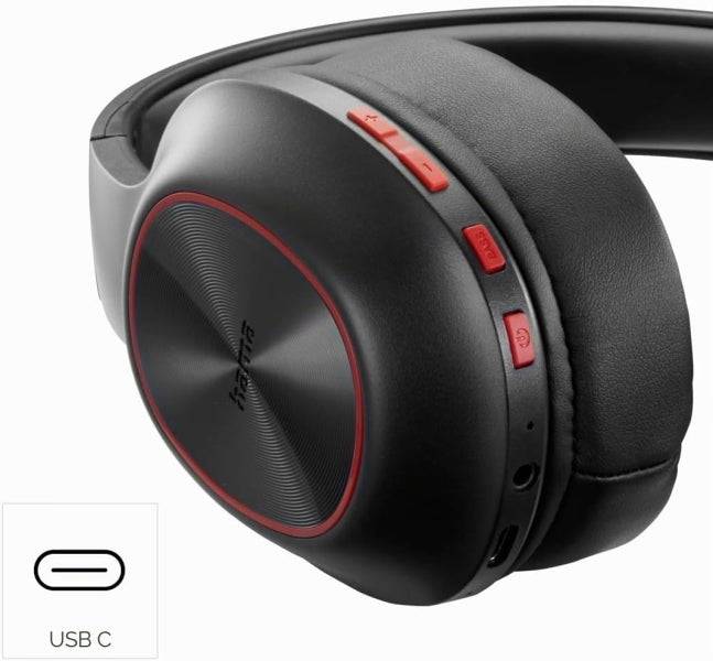 Hama Spirit Calypso III Cuffie con Microfono Omnidirezionale - Bluetooth - Archetto Regolabile - Pieghevole - Assistente Vocale - Ricarica USB-C - Colore Nero
