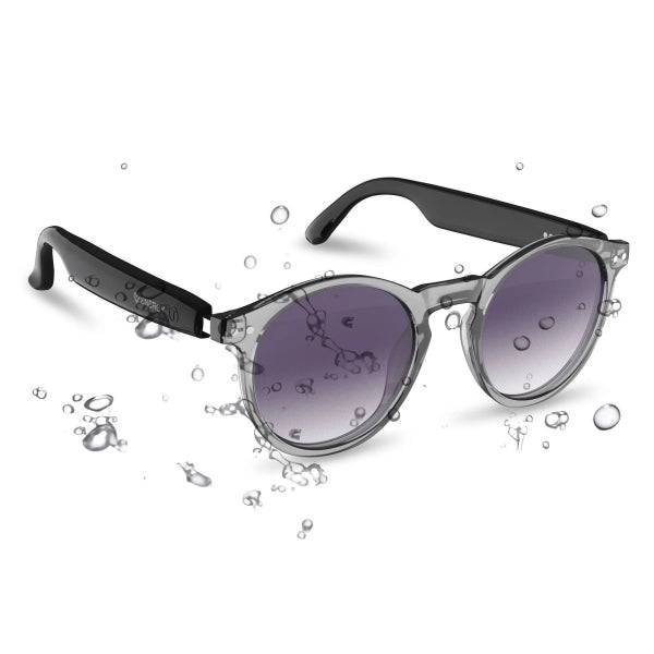 Energy Sistem Haze Music Occhiali Bluetooth - Filtro Anti Luce Blu e Protezione UV400 - Riproduzione Musica - Microfono e Assistente Voce - IPX5 - Controllo Tattile - Autonomia 5 ore - Colore Grigio