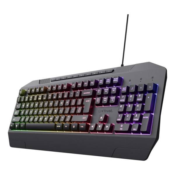 Trust Gaming GXT 836 Evocx Tastiera Gaming USB - 12 Tasti Multimedia - Antighosting - Illuminazione LED - Colore Nero