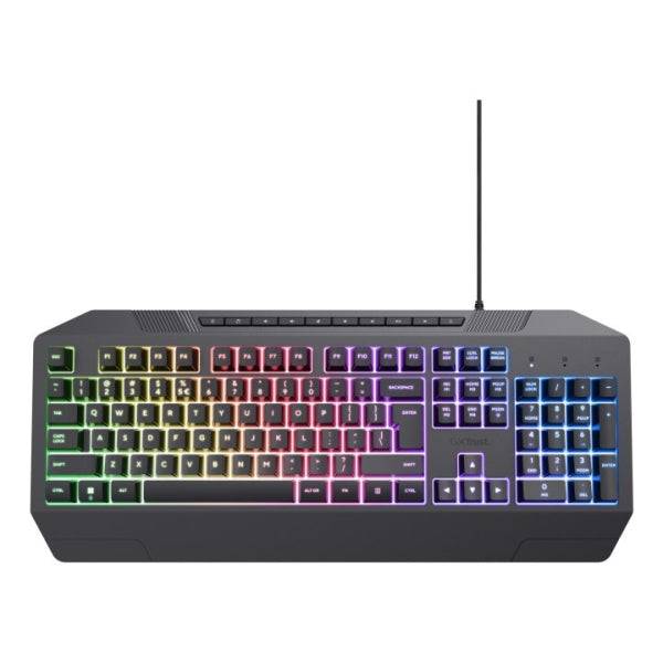 Trust Gaming GXT 836 Evocx Tastiera Gaming USB - 12 Tasti Multimedia - Antighosting - Illuminazione LED - Colore Nero