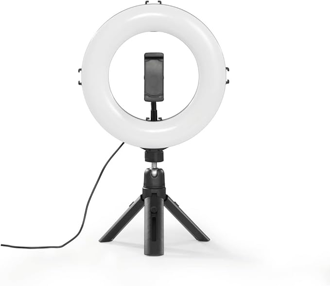 Hama SpotLight Smart 80 II Ring Light LED per Smartphone - Diametro 21cm - Temperatura di Colore Regolabile
