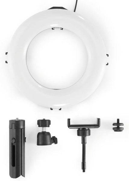 Hama SpotLight Smart 80 II Ring Light LED per Smartphone - Diametro 21cm - Temperatura di Colore Regolabile