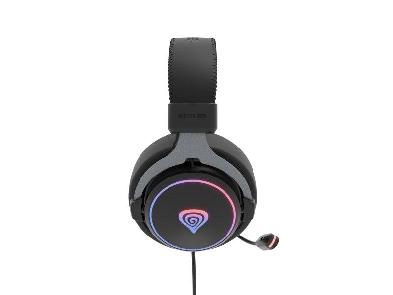 Genesis Neon 764 Cuffie Gaming - Speaker 50mm - Microfono - 7.1 Virtuale - RGB - USB - Colore Nero