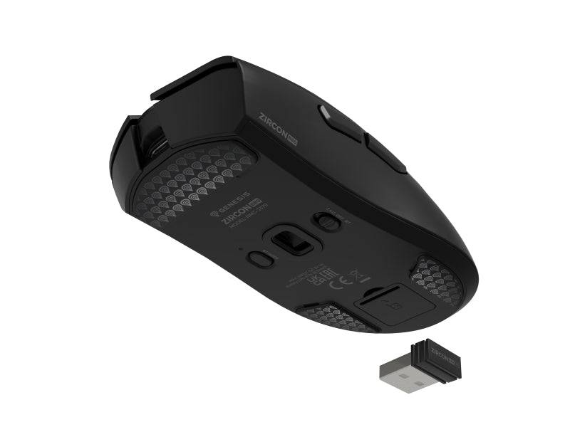 Mouse Gaming Genesis Zircon 880 - Sensore Ottico 12000 DPI PAW3311 - 6 Pulsanti - USB/2.4 Ghz/Bluetooth - Switch Kailh Optical