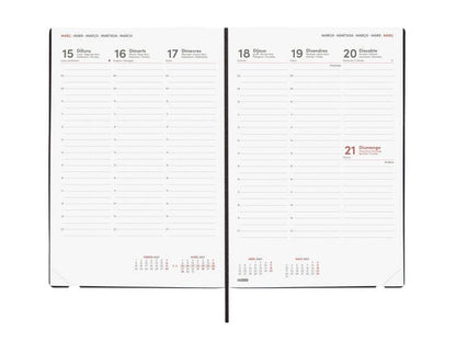 Finocam Dynamic Mara Agenda Professionale in Catalano - Annuale 2027 - Settimana Vista Verticale - 165x240mm - Elastico - Copertina Morbida in PU - Angoli Microforati - Carta da 80g/m2