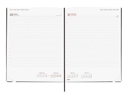 Finocam Dynamic Mara Agenda Professionale - Annuale 2027 - 1 Giorno per Pagina - Formato Y12 - 210x270mm - Elastico - Copertina Morbida in PU - Angoli Microforati - Carta da 80g/m2
