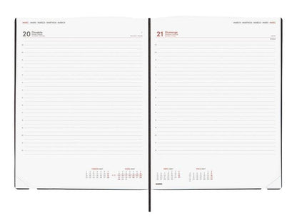 Finocam Dynamic Mara Agenda Professionale in Catalano - Annuale 2027 - 1 Giorno per Pagina - Formato Y12 - 210x270mm - Elastico - Copertina Morbida in PU - Angoli Microforati - Carta 80g/m2 - Nero