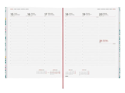 Finocam Dynamic Berlin Trigo Agenda Professionale - Annuale 2027 - Visualizzazione Settimanale Verticale - 210x270mm - Elastico - Copertina Rigida Imbottita - Angoli Microforati - Carta da 80g/m2 - Multicolore