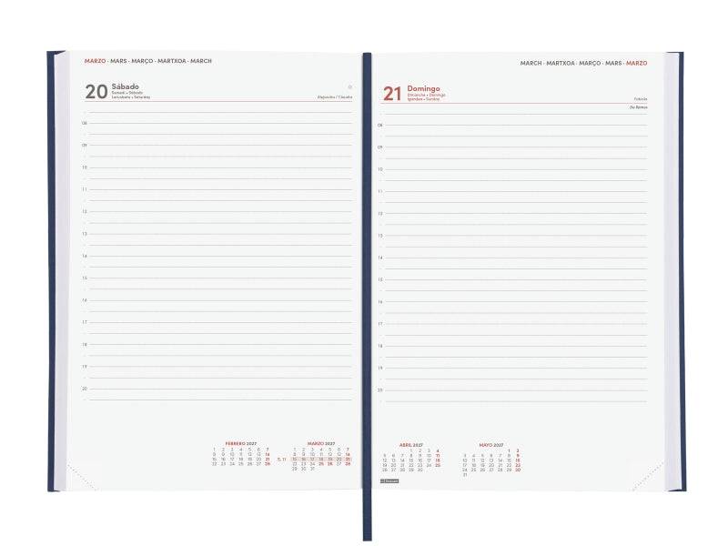 Finocam Dynamic Milano Agenda Professionale - Annuale 2027 - 1 Giorno per Pagina - Formato Y11 - 165x240mm - Nastro Segnalibro - Copertina Rigida Imbottita - Angoli Microforati - Carta da 80g/m2