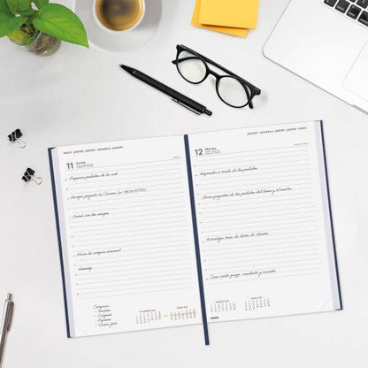 Finocam Dynamic Milano Agenda Professionale - Annuale 2027 - 1 Giorno per Pagina - Formato Y11 - 165x240mm - Nastro Segnalibro - Copertina Rigida Imbottita - Angoli Microforati - Carta da 80g/m2