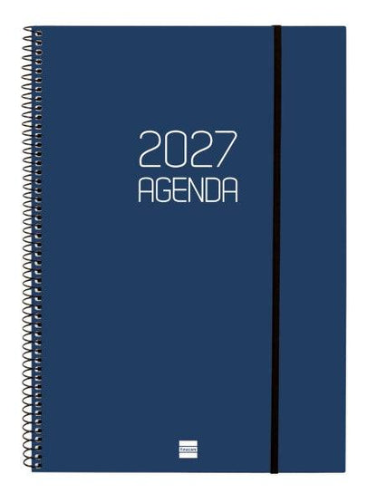 Finocam Spirale Basics Opaque Agenda Professionale - Annuale 2027 - Settimana Vista Verticale - Formato E40 - 210x297mm - Spirale - Copertina in Polipropilene - Angoli Microforati - Carta da 80g/m2