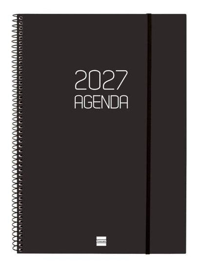Finocam Spirale Basics Opaque Agenda Professionale - Annuale 2027 - Settimana Vista Verticale - Formato E40 - 210x297mm - Spirale - Copertina in Polipropilene - Angoli Microforati - Carta da 80g/m2