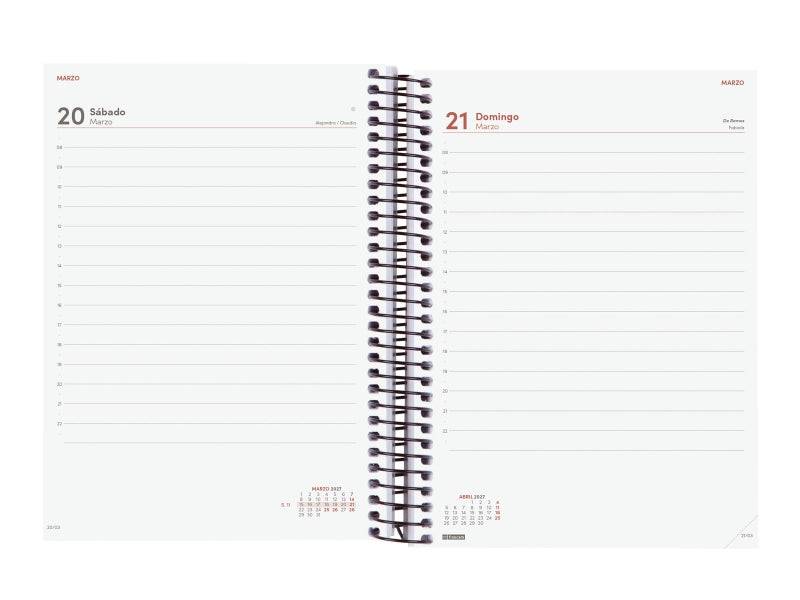 Finocam Spirale Basics Opaque Agenda - Annuale 2027 - 1 Giorno per Pagina - Formato E10 - 155x212mm - Spirale - Copertina in Polipropilene - Angoli Microforati - Carta da 70g/m2