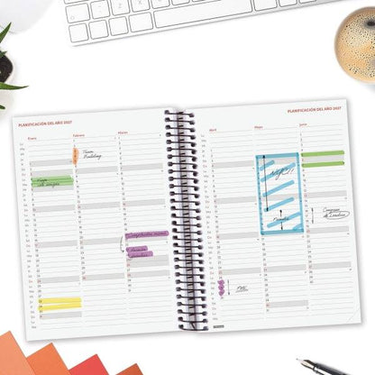 Finocam Spirale Basics Opaque Agenda - Annuale 2027 - 1 Giorno per Pagina - Formato E10 - 155x212mm - Spirale - Copertina in Polipropilene - Angoli Microforati - Carta da 70g/m2