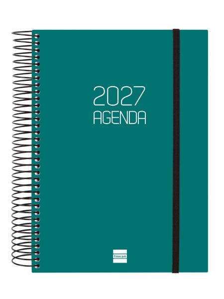 Finocam Spirale Basics Opaque Agenda - Annuale 2027 - 1 Giorno per Pagina - Formato E10 - 155x212mm - Spirale - Copertina in Polipropilene - Angoli Microforati - Carta da 70g/m2